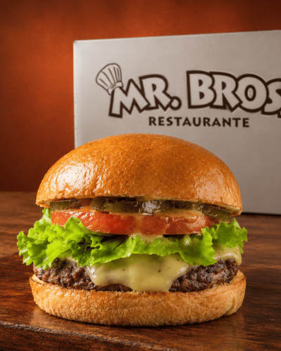 Hamburguesa Mr. Bross con queso y lechuga