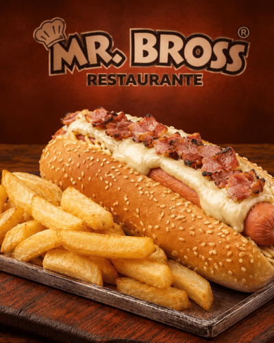 Hot dog cargado con papas fritas