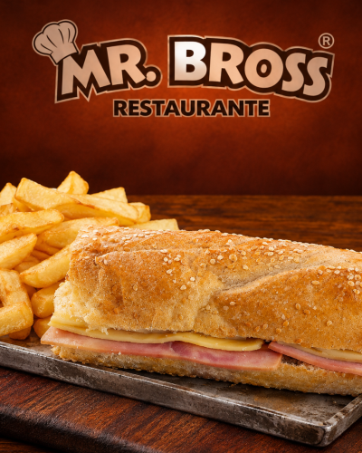 Sándwich rústico con papas doradas